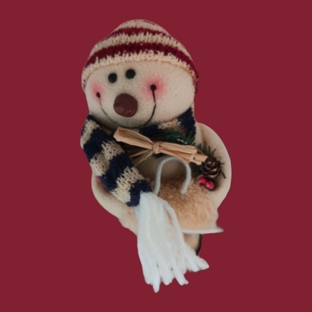 The cherished fabric snowman christmas decoration - Picture 5 of 8